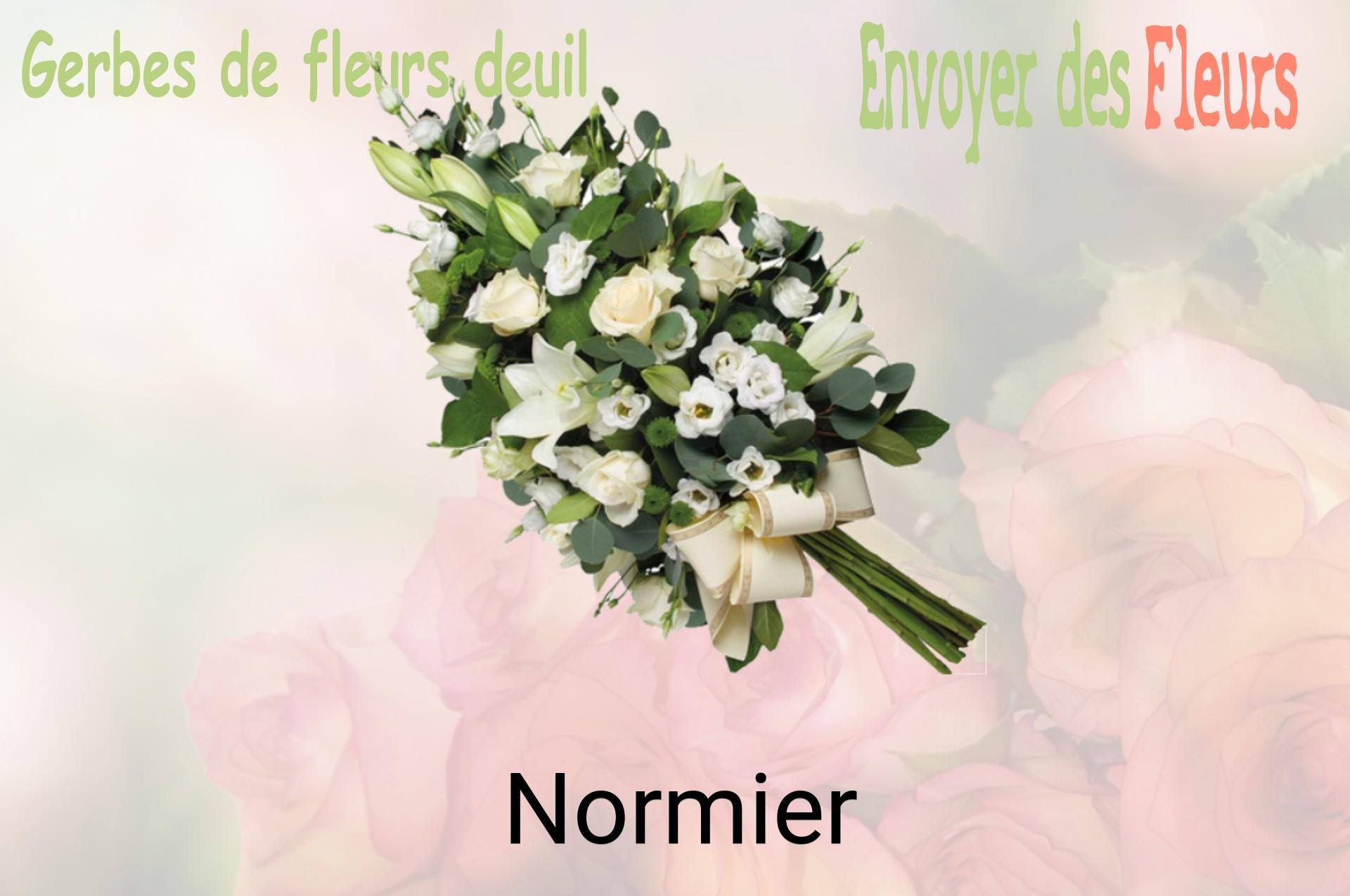Gerbe de fleurs de deuil livrée à Normier